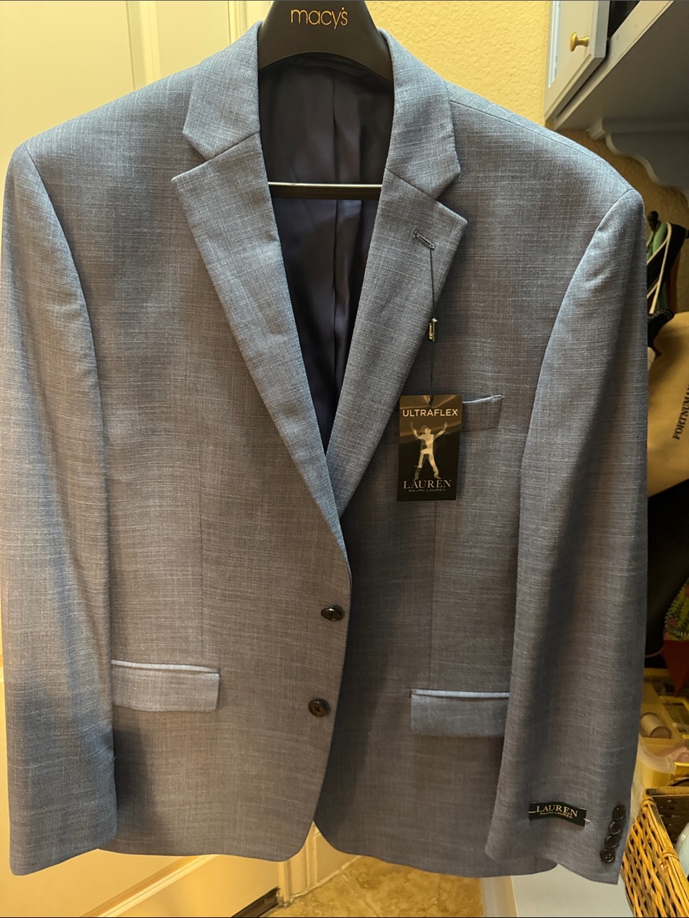 Ralph Lauren Light Blue Ultraflex Two-Button Blazer